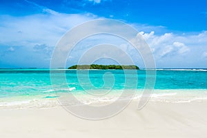 Beautiful sandy beach in uninhabited island