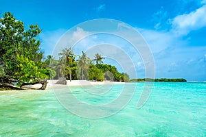 Beautiful sandy beach in uninhabited island