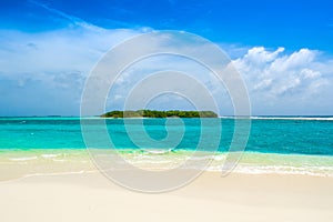 Beautiful sandy beach in uninhabited island