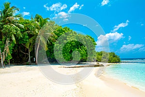 Beautiful sandy beach in uninhabited island