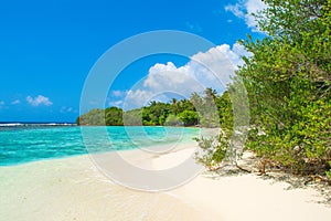 Beautiful sandy beach in uninhabited island