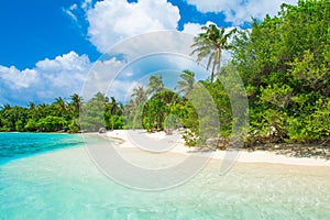 Beautiful sandy beach in uninhabited island