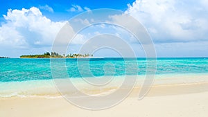 Beautiful sandy beach in uninhabited island