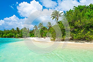 Beautiful sandy beach in uninhabited island