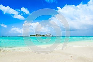 Beautiful sandy beach in uninhabited island