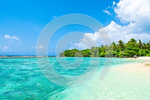 Beautiful sandy beach in uninhabited island