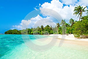 Beautiful sandy beach in uninhabited island