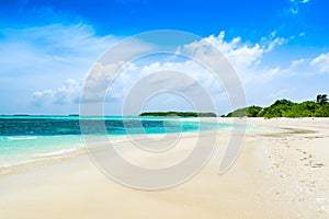 Beautiful sandy beach in uninhabited island