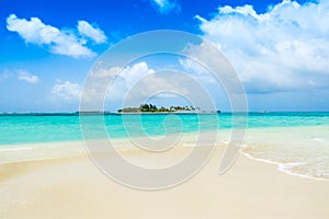 Beautiful sandy beach in uninhabited island