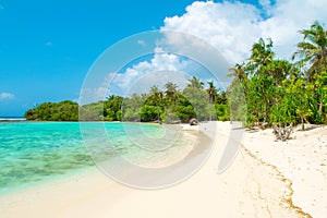 Beautiful sandy beach in uninhabited island