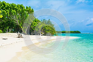 Beautiful sandy beach in uninhabited island