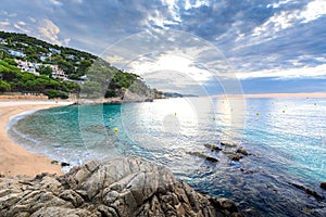 Beautiful Sant Francesc creek and beach at Blanes in Spain