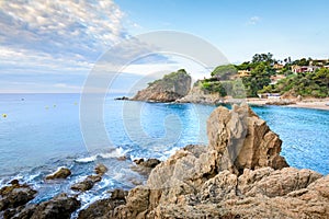 Beautiful Sant Francesc creek and beach at Blanes in Spain