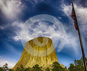 Beautiful scenario of Devils Tower, USA