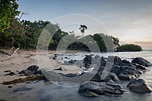 Beautiful scene of Bama Beach, Baluran. Baluran National Park is a forest preservation area that extends about 25.000 ha on the