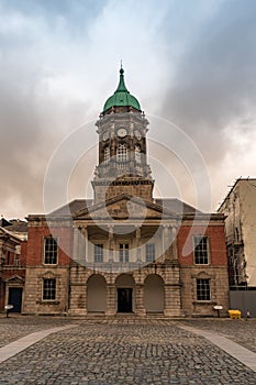 Beautiful scene daylight Dublin Ireland capital landscape city urban area old town modern office building