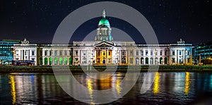 Beautiful scene daylight Dublin Ireland capital landscape city urban area old town modern office building