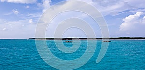 Beautiful scene of an island in Exuma, Bahamas