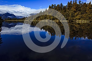 Beautiful scene of matheson lake southland new zealand