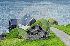 Beautiful Scene, Mikladalur village, Faroe Islands photo