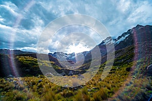 Beautiful scene of Mt Cook National park while trek on Hook Valley Track before sunset. New Zealand. I