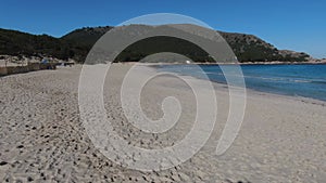 Beautiful scene of the seacoast of Majorca with view of a beach with crystalclear water.