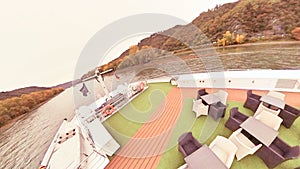 beautiful sceneries, historical houses castles , commercial ships along Rhine Danube river