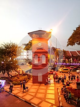 Beautiful scenery with the ancient building at the theme park malacca