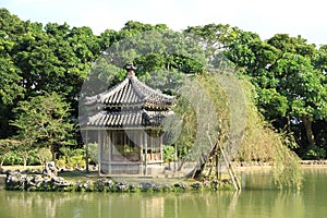 Beautiful Scenery and Architecture of Shikinaen Garden in Naha, Okinawa, Japan