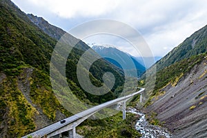 Beautiful scenery in Arthur Pass National park, New Zealand