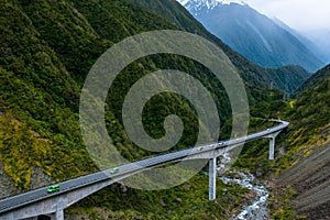 Beautiful scenery in Arthur Pass National park, New Zealand