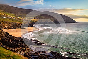 Beautiful scenery of the Atlantic Ocean coastline on Dingle Peninsula, County Kerry, Ireland