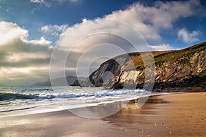 Beautiful scenery of the Atlantic Ocean coastline on Dingle Peninsula, County Kerry, Ireland