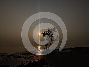 The beautiful scenery at the beach of Kuakata, Bangladesh