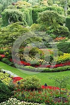 Beautiful scenery in Butchart gardens, Victoria, BC