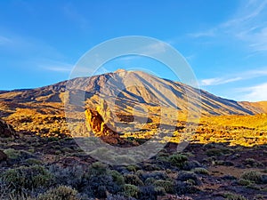 Beautiful scenery of caldera of Teide volcano in San Roques de Garcia, Tenerife. Spain photo