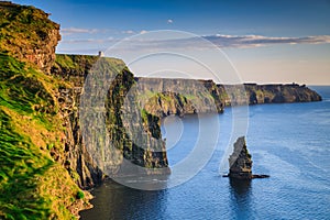 Beautiful scenery of the Cliffs of Moher in County Clare, Ireland