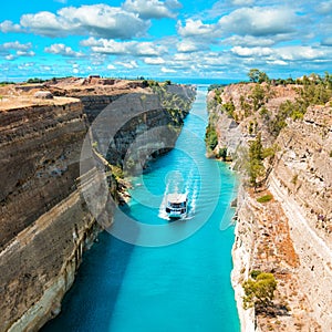 Beautiful scenery of the Corinth Canal