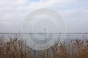 Beautiful scenery in the delta of Gallikos river, Kalochori, Greece, a refuge for many species of birds and fish