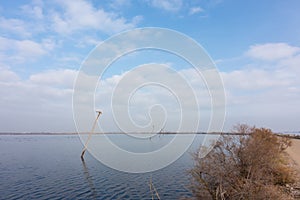 Beautiful scenery in the delta of Gallikos river, Kalochori, Greece, a refuge for many species of birds and fish