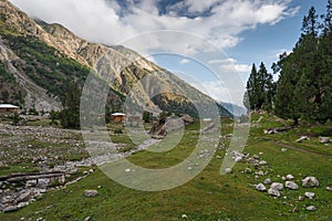 Beautiful scenery of Fairy meadow in summer season in a morning, Chilas, Gilgit Baltistan in Pakistan