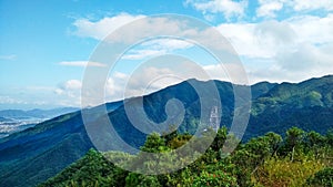 Beautiful scenery green plants blue sky sky and clouds