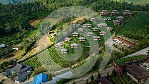 beautiful scenery landscape of Ban Rak Thai village chinese hotel and resort is the famous tourist attraction and landmark in the