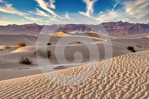 Beautiful scenery of the Mesquite Flat Sand Dunes, Death Valley, California