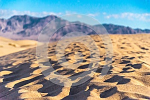 Beautiful scenery of the Mesquite Flat Sand Dunes, Death Valley, California