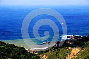 The beautiful scenery of mountain and sea  in  Jiufen , Taiwan