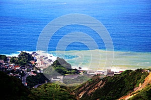 The beautiful scenery of mountain and sea  in  Jiufen , Taiwan