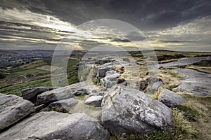 Beautiful scenery of Peak District National Park, Derbyshire, Uk