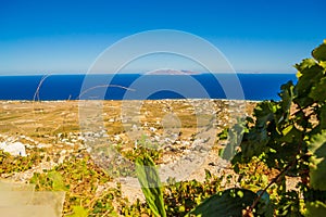 Beautiful scenery of Santorini and Anafi island Aegean Sea Greece