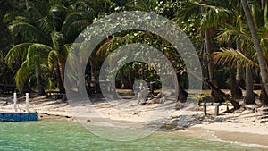 Beautiful scenery and Soft wave on sand beach at Koh Ngam near Koh Chang Islands,Trat, Thailand.